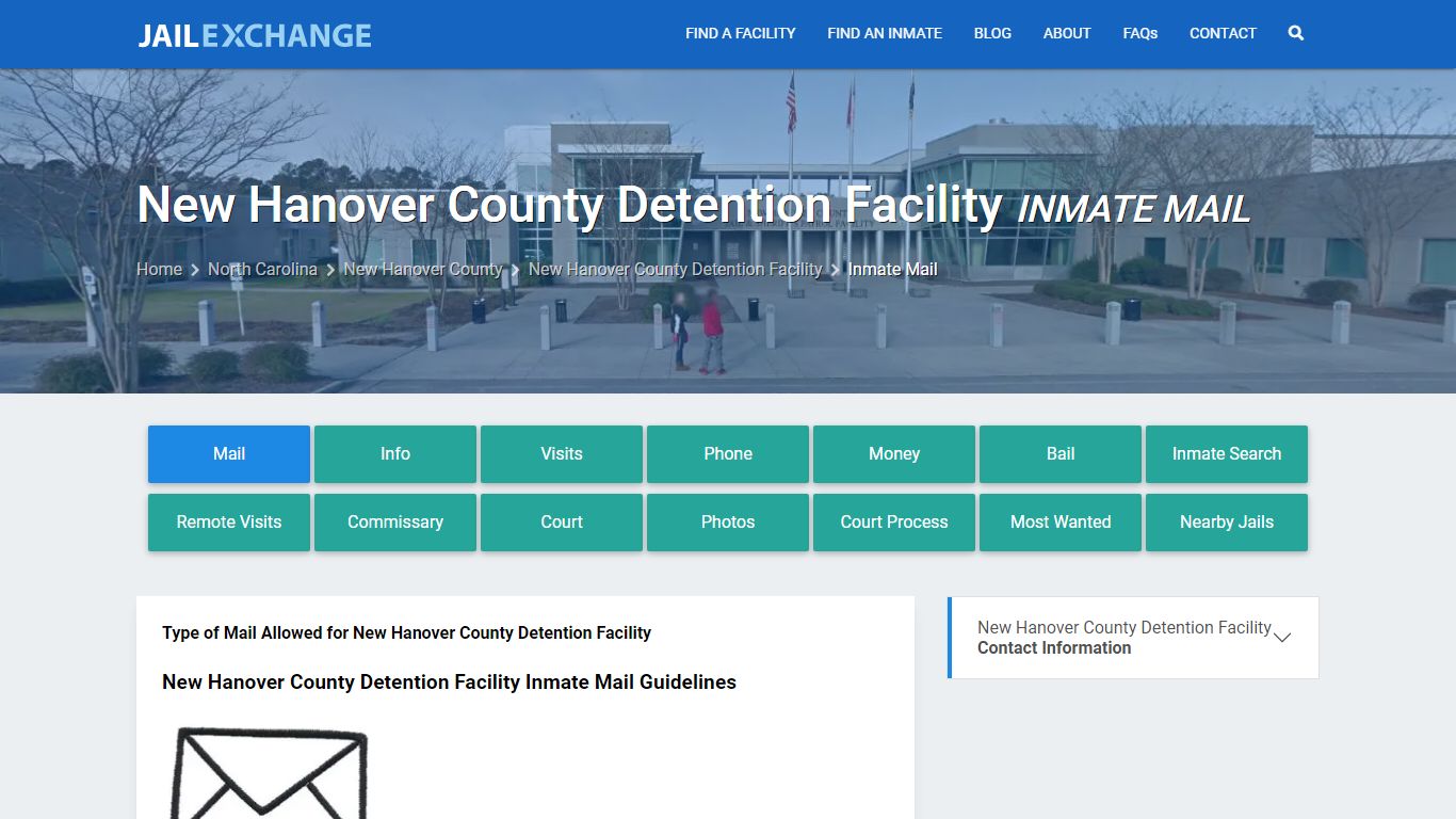 Inmate Mail - New Hanover County Detention Facility, NC - Jail Exchange
